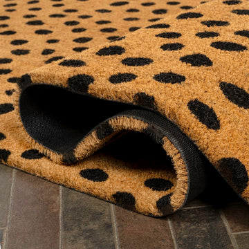 Daphne Modern Classic Animal-spot Bordered Coir Area Rug